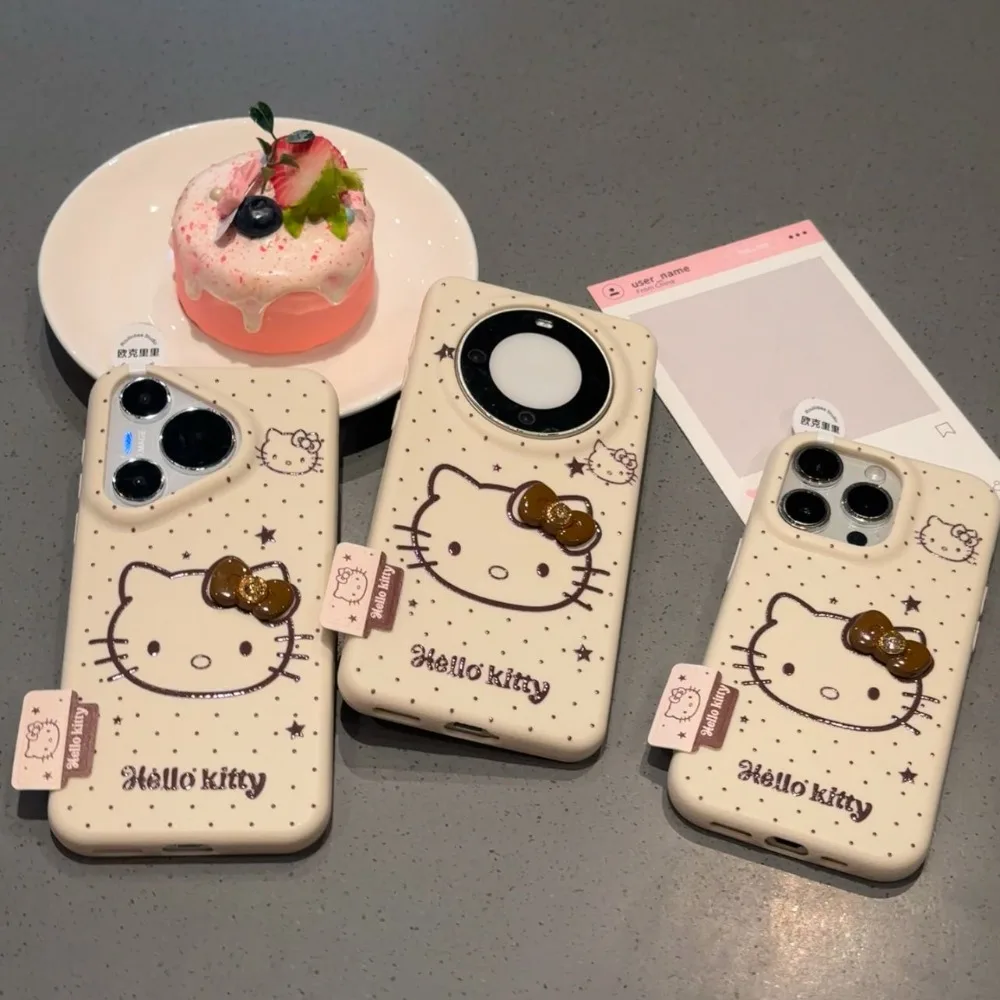 لتقوم بها بنفسك Kawaii HelloKitty حافظة هاتف آيفون 17 16 13 برو ماكس 14 15 Plus 12 Mini 7 8 SE 2 3 غطاء دمى كرتونية ناعمة