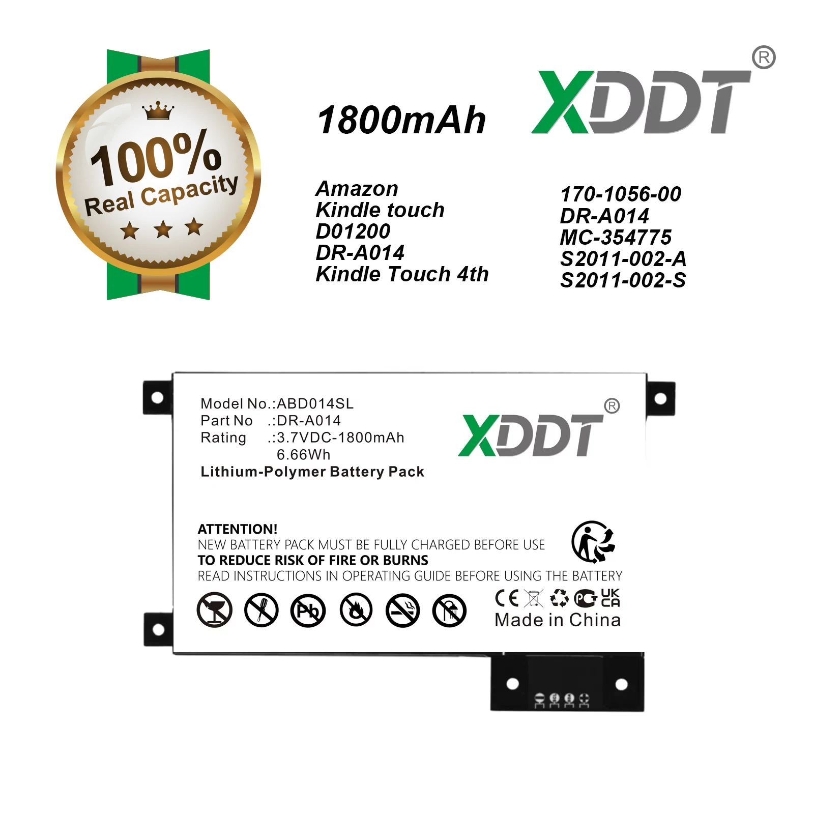 1800Mah Battery For…