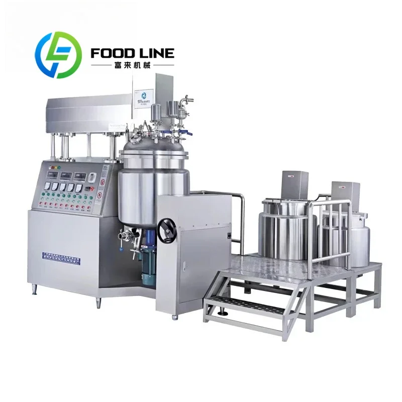 Powerful Vacuum Homogenizer Mixer 100L 1000L Stainless Steel Tank for High Viscosity Cream and Chemical Emulsion Customize