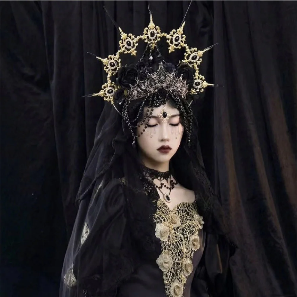 ハロウィンパンクスパイク帽子結婚式誕生日頭飾り復活衣装女性結婚式の写真撮影パーティー帽子アクセサリー