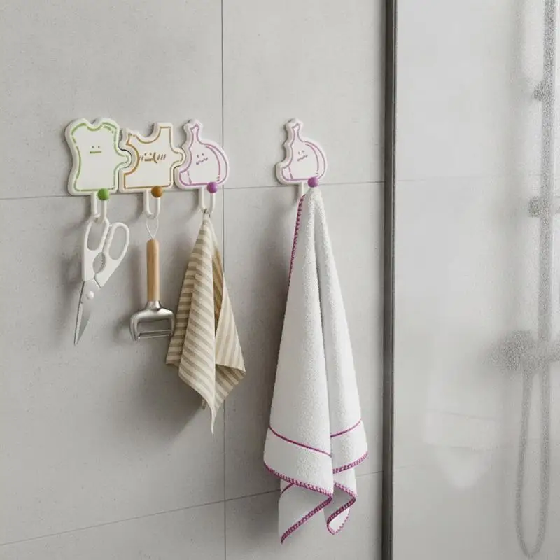 3Pcs Home Multifunctional Cute Hook Without Punching Key Hook, Bathroom Kitchen Storage Hook, Bedroom Door Hanging Clothes Hook