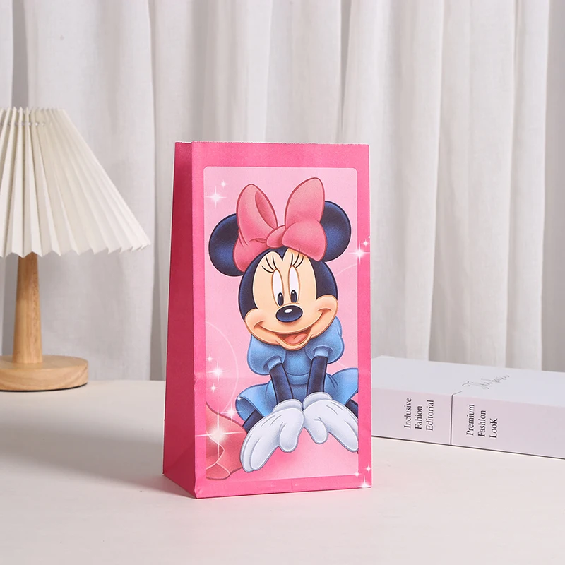 10/20 stks Minnie Mouse Papieren Bonbondoos Gift Bags Popcorn Box Kids Mickey Verjaardagsfeestje Decoratie Gift Bag Baby shower Benodigdheden