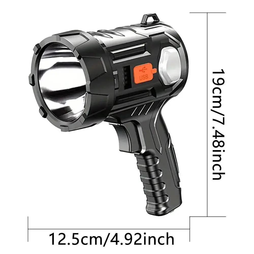 3000000LM Solar LED Spotlight Handheld Flashlight Super Bright Searchlight USA
