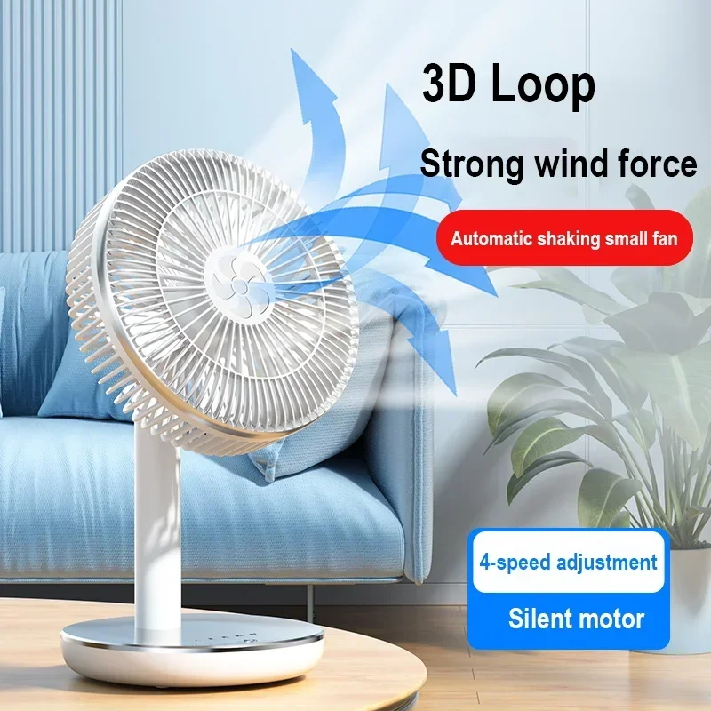7200mAh Rechargeable Fans Portable Desktop Fan Home Office Dormitory USB Small Electric Fan Air circulators High Wind Table Fan image 3