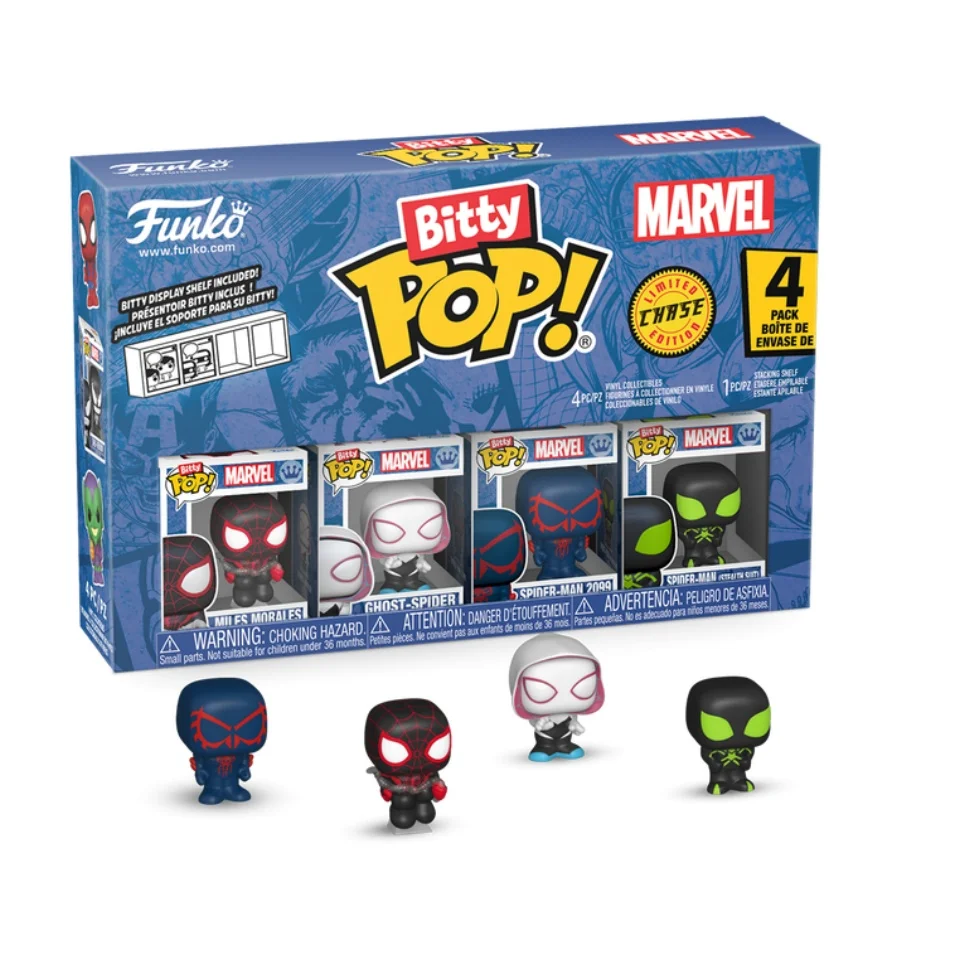 

Мини-фигурки Funko Pop: Человек-паук - Майлз Моралес, набор из 4 фигурок - Новогодний подарок - Отличный подарок для друзей и семьи на Рождество, Новый год и дни рождения, декоративные фигурки в стиле поп-культуры, подарок на день рождения, коллекционные 