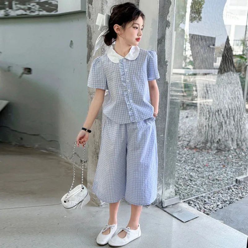 

Sets for Girls From 10 To 12 Years Old Children's Suit Junior Top and Bottom Set Korean Clothing 2025 Summer Girl Luxury 13 14 8