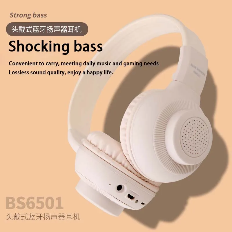 

BS6501 Headworn Bluetooth Earphones Sound External Sound Card Music Earphones Noise Reduction