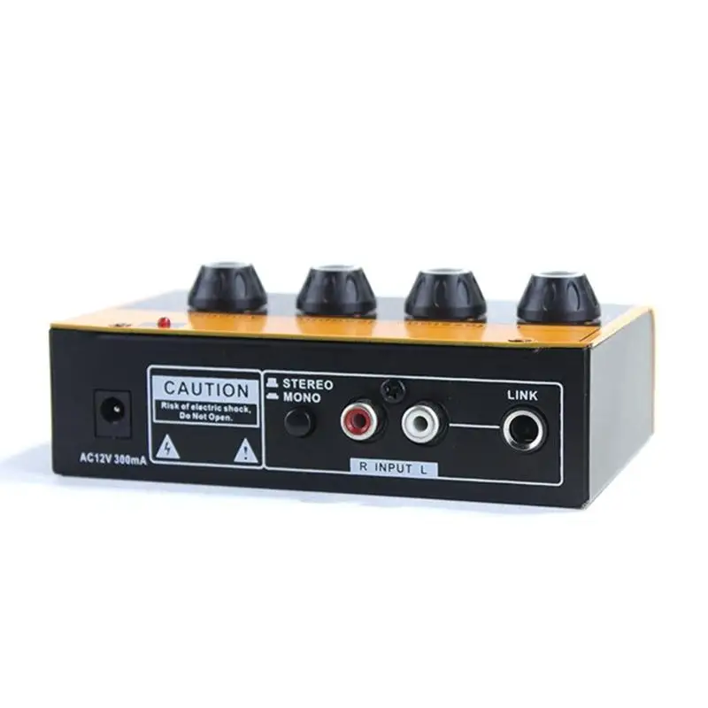 Studio Grade 4-Channel Headphone Monitoring Amplifier 4x6.35mm+4x3.5mm Headphone Splitter Enhances Sound