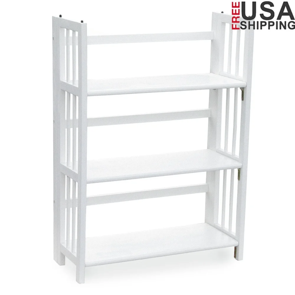 

3-уровневый складной штабелируемый книжный шкаф, книжная полка из цельного дерева, портативный органайзер для хранения, прочный детский шкаф, гостиная, офис