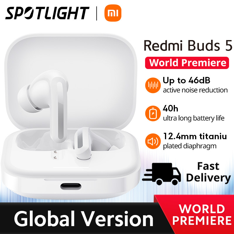  [World Premiere] Xiaomi Redmi Buds 5 Global Version AI Noise Reduction for Calls Up to 40 Hours Long Life TWS Earbuds 