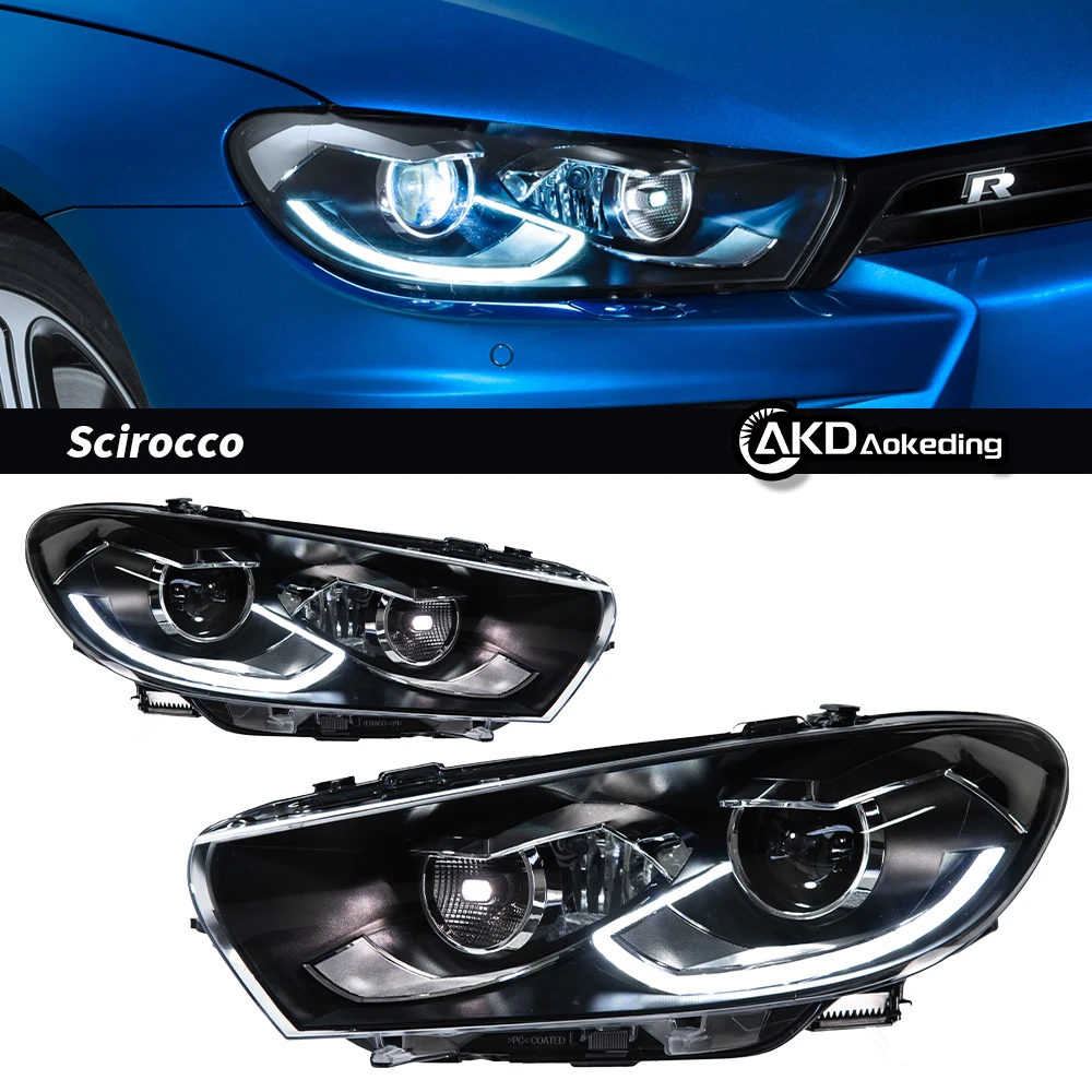 Headlight For VW Scirocco 2008-2018 Scirocco Car автомобильные товары LED DRL Hella Xenon Lens Hella Hid H7 Car Accessories
