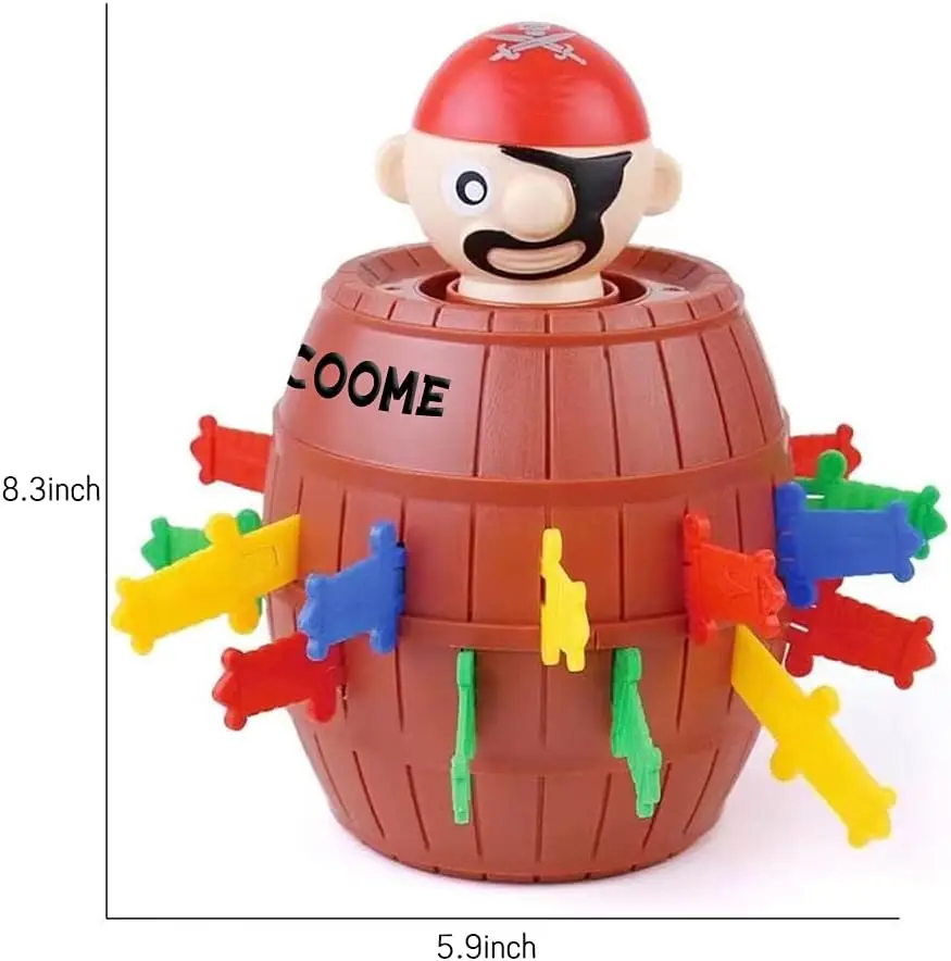 Tricky Pirate Funny Barrel Novelty Toy Bucket Tricky Game Lucky Stab Toys Party Game Interactive Spoof Pirate Barrel Can Pop-Up