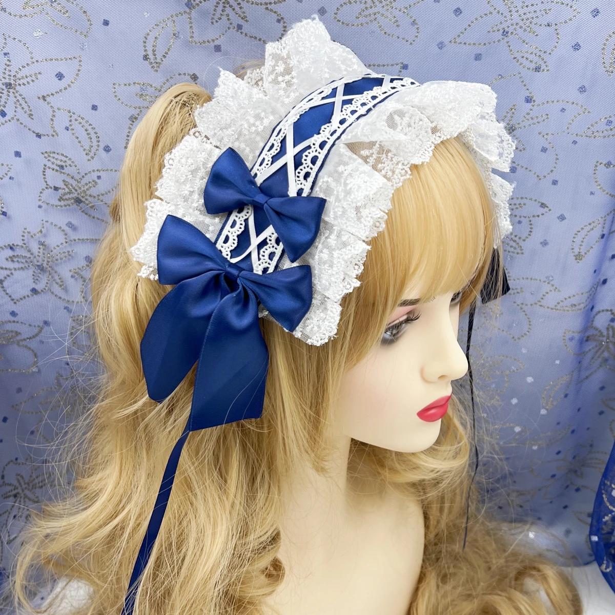 Japanische Spitze, Schleifenband, Lolita-Kopfschmuck, Ohren am Kopf, Stirnband, Lolita Maid, Anime, Cosplay, Haarschmuck