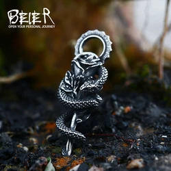 BEIER 2023 New Special Design Snake Snakes winding Rose Flower Pendant For Men Unique Cool Gothic Jewelry For Boyfriend Gift