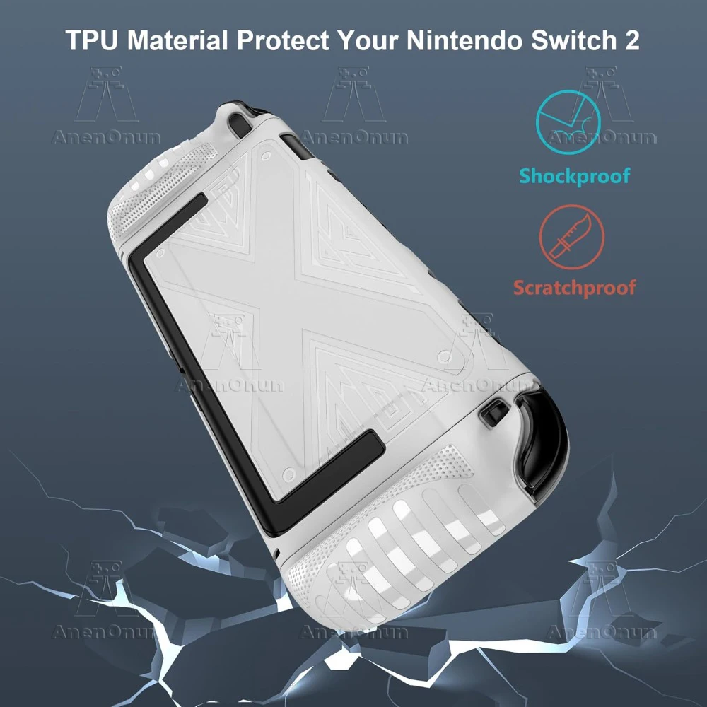 Switch 2 TPU+PC Split Case Antypoślizgowy uchwyt Pełna osłona Skóra Odporna na wstrząsy Odporna na zarysowania Wszechstronna ochrona Trwała miękka skorupa - Biała