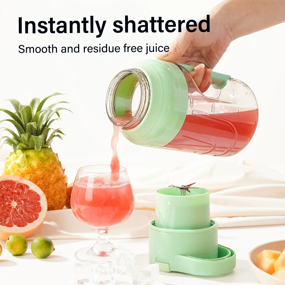 1500ML Portable Juicer 8 Blades Automatic Electric Juicer Smoothie Blender Juice Extractor For Gym Yoga Type-C Barrel Juice Cup