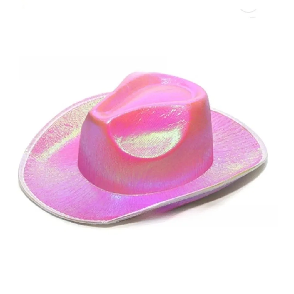 

Glamorous Neon Western Hat Pearlescent Shine Comfortable Fit Western Cowboy Hat Glitter Finish EVA Glitter Cowgirl Hat