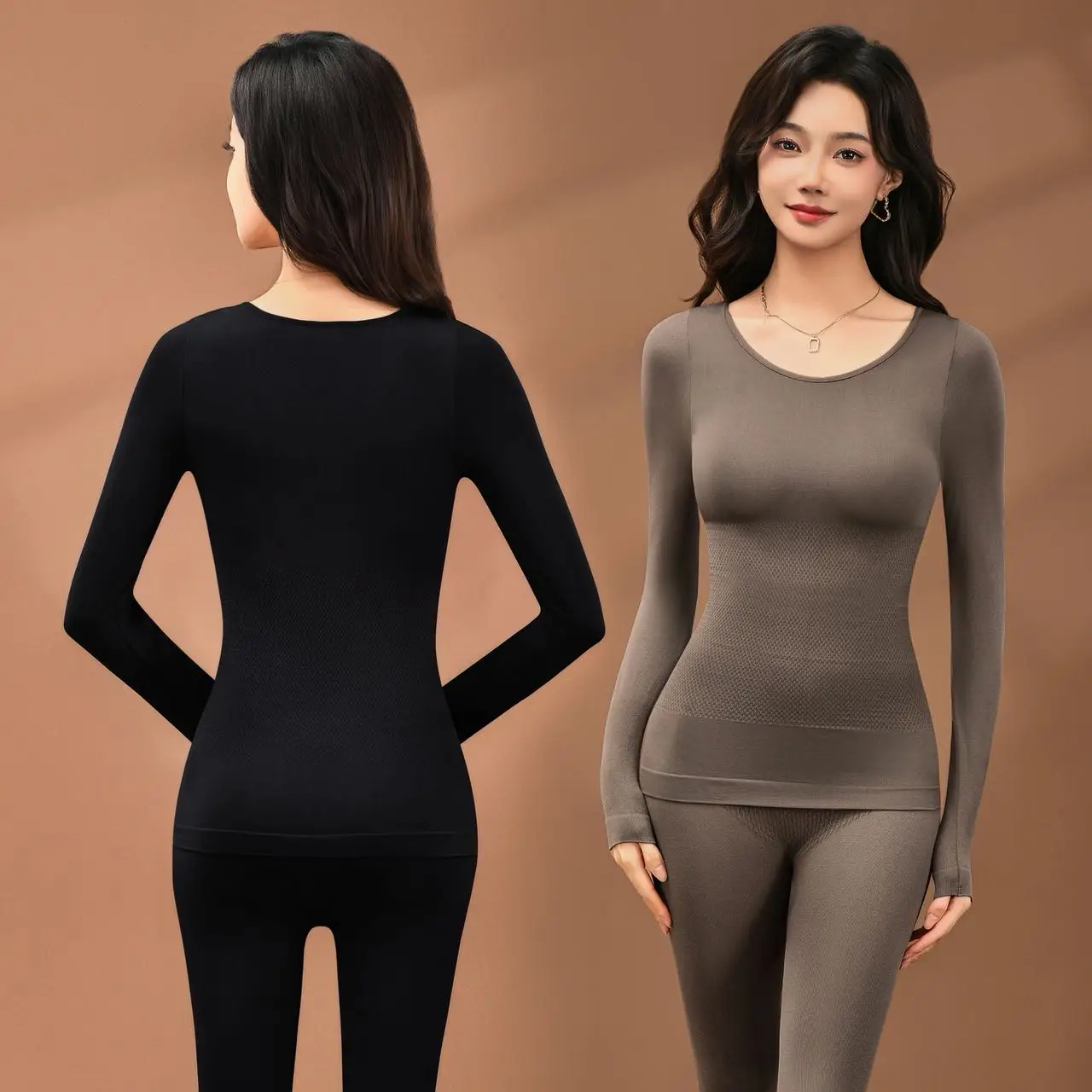 

Женский комплект термобелья - новый осенний топ и низ, корректирующая фигуру из шерсти и флиса, зимняя термоподтяжка