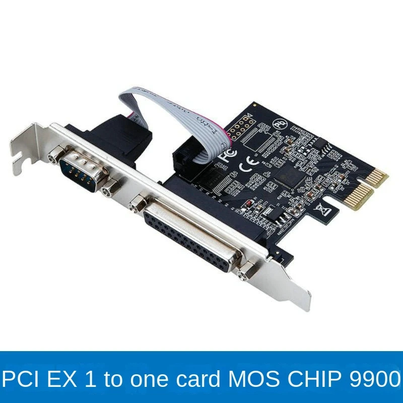 Tarjeta PCI express a puerto serie y paralelo, puerto de impresora RS232 Com, tarjeta vertical PCIe PCI-e, moschip 9900