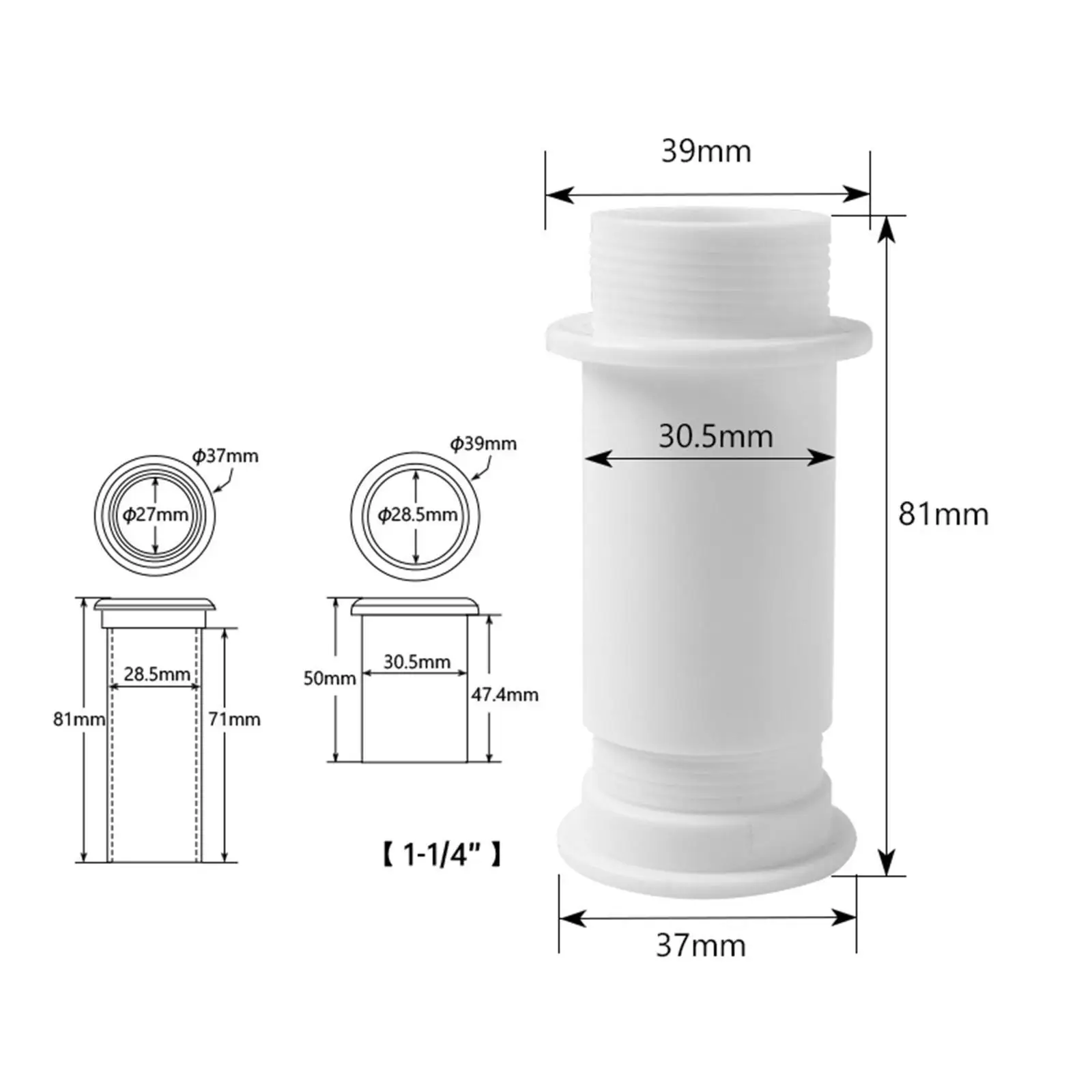 Marine Drain through Hull Fitting Boat Plumbing Fittings for Boats Yacht Drain Pipe Hose Connector Marine Hardware Accessories