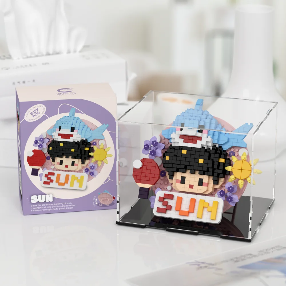 Anime amor e espaço profundo sylus rafayel zayne xavier cosplay dos desenhos animados brinquedo tijolos educacional crachá expositor presentes de natal