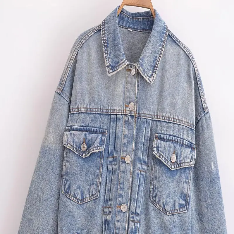 

New 2024 Summer Women's ort Casual Pure Cotton Denim Jaet Coat Sli Versatile Loose Fit Regular Length Faionable