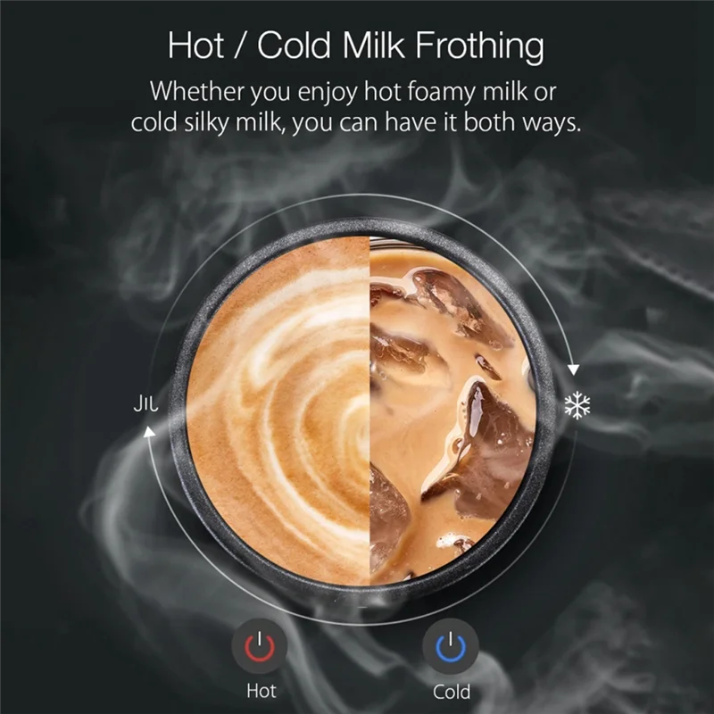 Household Electric Milk Frothers Machine Chocolate Mixer Cappuccino Coffee Latte Mixer Portable Blender - Black EU Plug-T33C