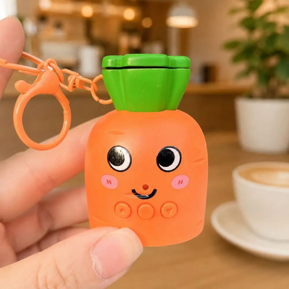 Electronic Sound Carrot Voice Keychain Vegetable shaped Sensory Design Corn Bag Pendant Fidget Mushroom Voice Keychain Backpack