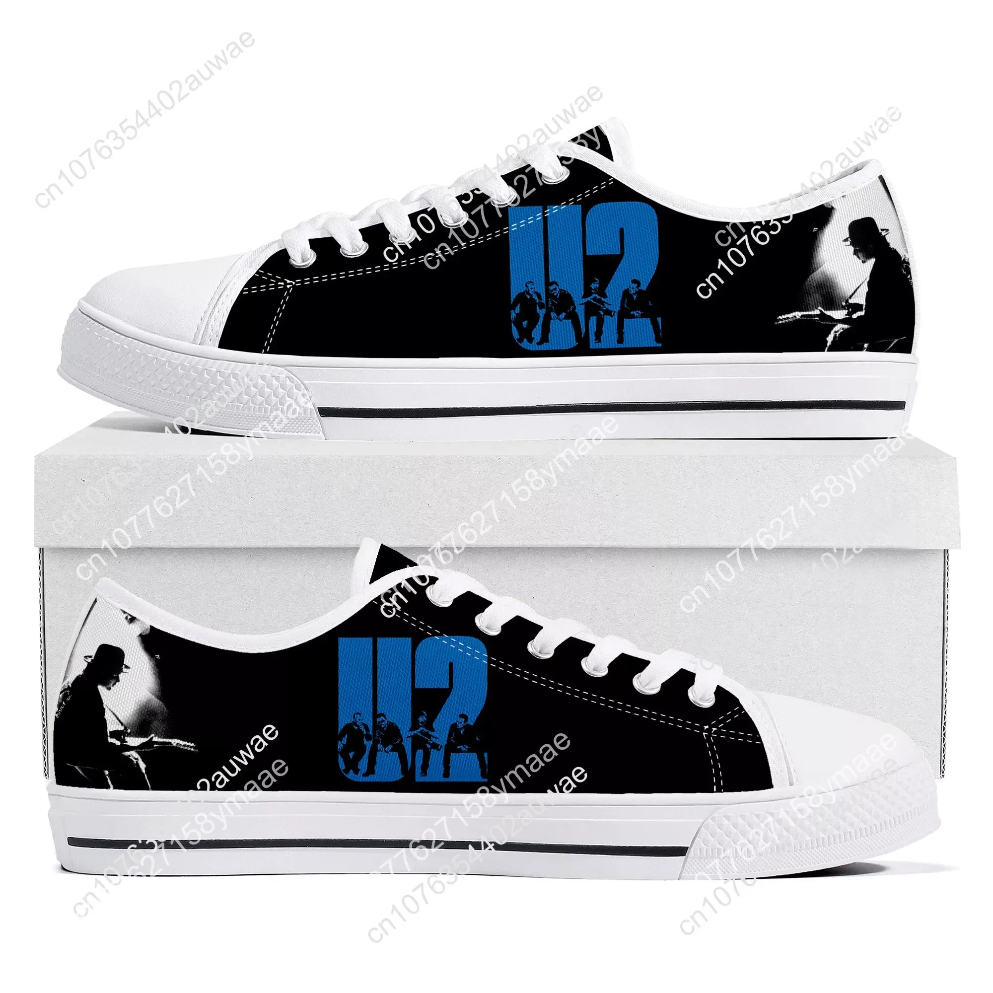 U2 Rock Band Fashion punk Low Top High Quality Sneakers Mens Women Teenager Canvas Sneaker Casual Couple Shoes Custom Shoes