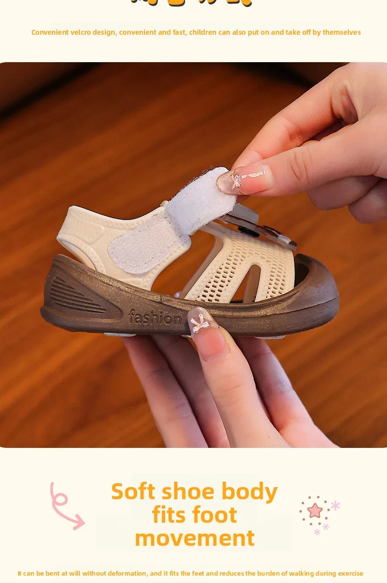 Sommer-Kindersandalen für Mädchen mit LED-Licht, Kleinkind-Laufschuhe, Niedliche Cartoon-Muster Freizeitsandalen für Kinder 2026 – Detail 6