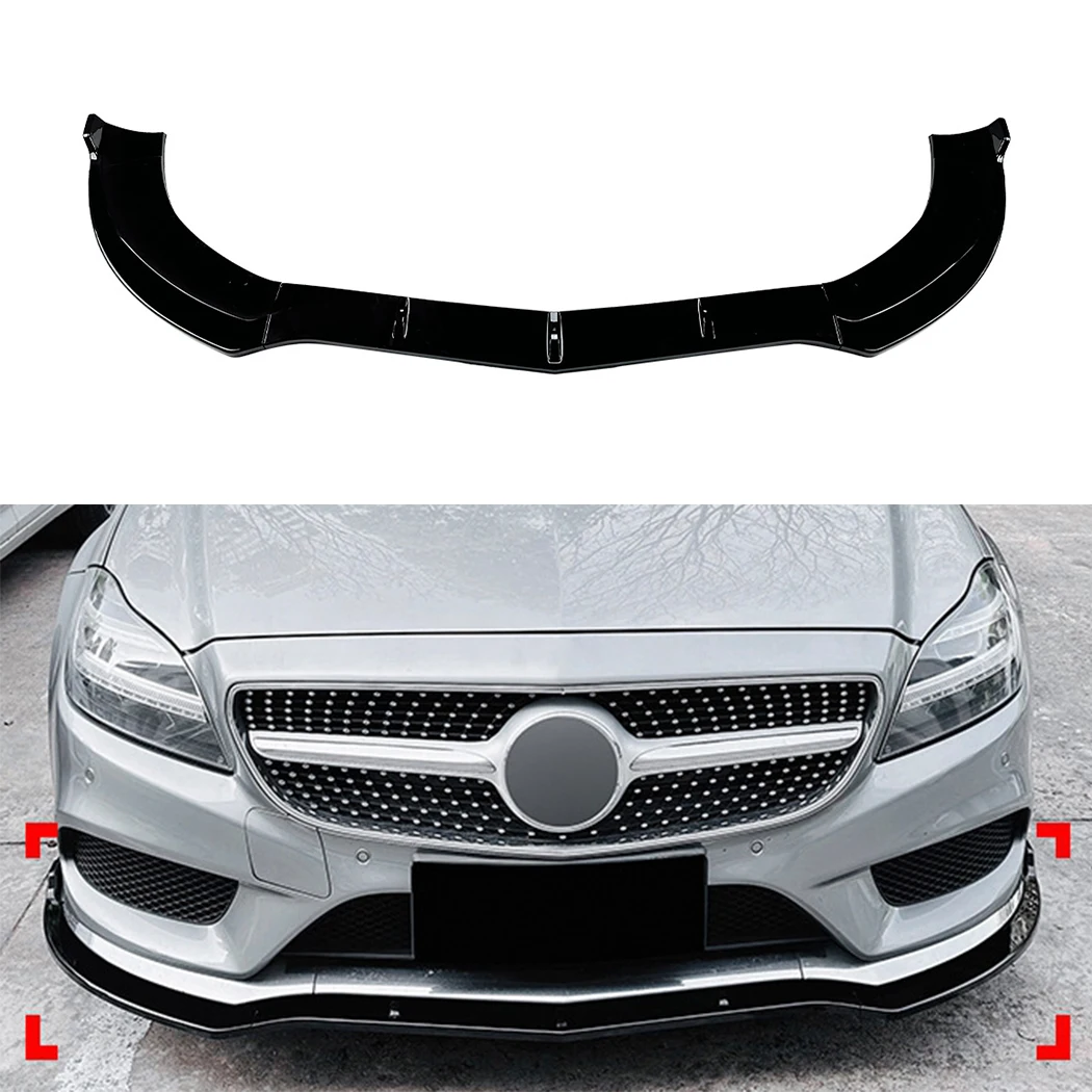 Car Front Bumper Lip Spoiler Protector Splitter For Mercedes Benz CLS Class C218 X218 AMG Line 2014 2015 2016 2017 Car Styling