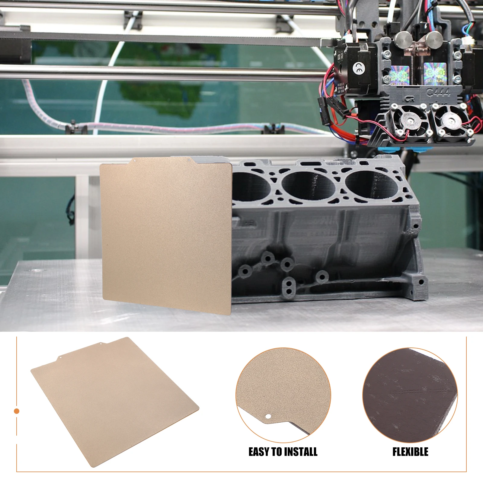 

2 шт., стальная пластина с горячей кроватью, 220X220 мм, сборная пластина принтера, сменная платформа стального листа для кровати с подогревом, аксессуар для 3D-печати 3D