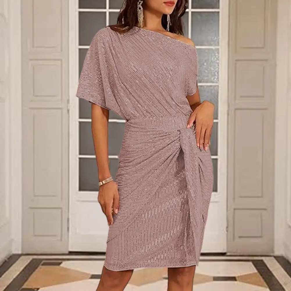 2025 Autumn Winter New Women's Solid Color Casual Long Sleeve Dress With Curved Bottom Loose Round Dress