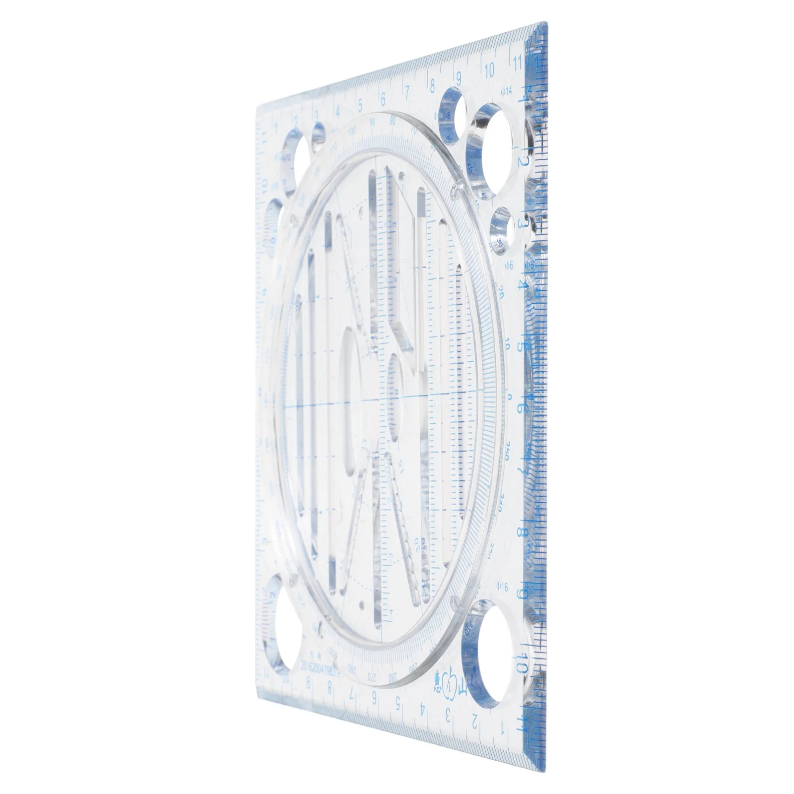 Modelo de régua de desenho, estêncil geométrico de plástico para engenharia escolar, desenho multifuncional, ferramenta de medição de círculo, estudante