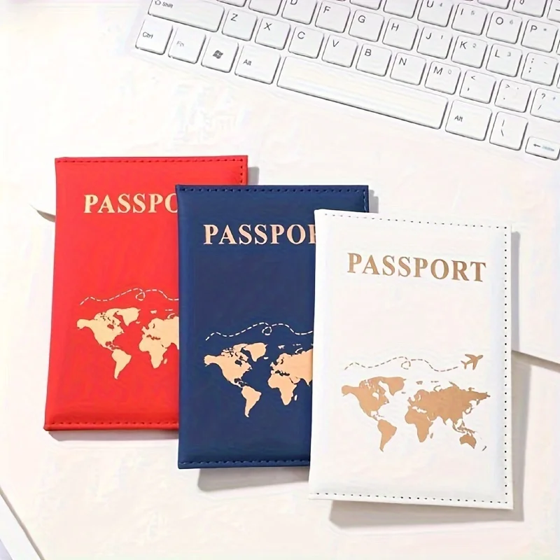 3pcs Pu Leather Passport Covers, Lightweight, Foldable, Portable, Perfect Size Id Holder For Going Out & Vacation