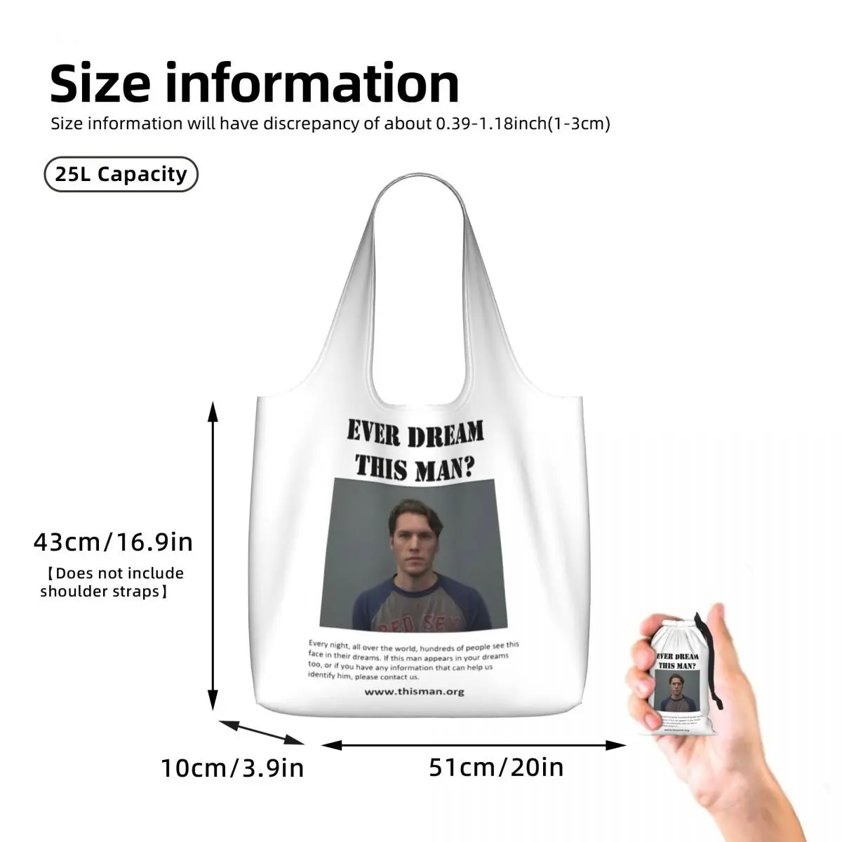 Ever Dream This Jerma Shopping Tote Bag Canvas Large Capacity Shoulder Bags Shopper Grocery Handbag for Women