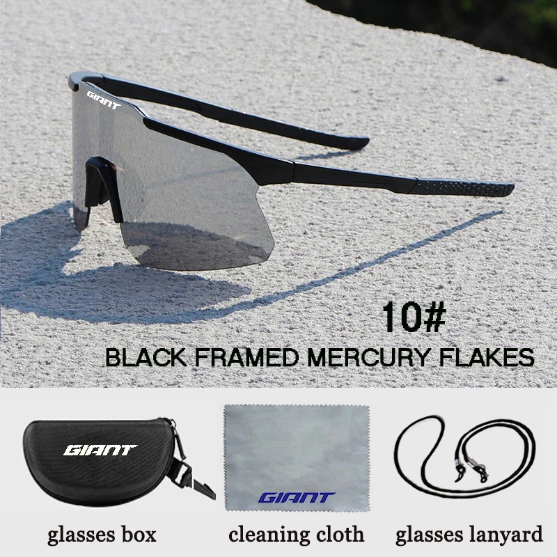 GIANT 2025, riesige neue Fahrradbrille, UV400-Schutz, beschlagfrei, Sport-Sonnenbrille für Männer und Frauen mit Etui 8