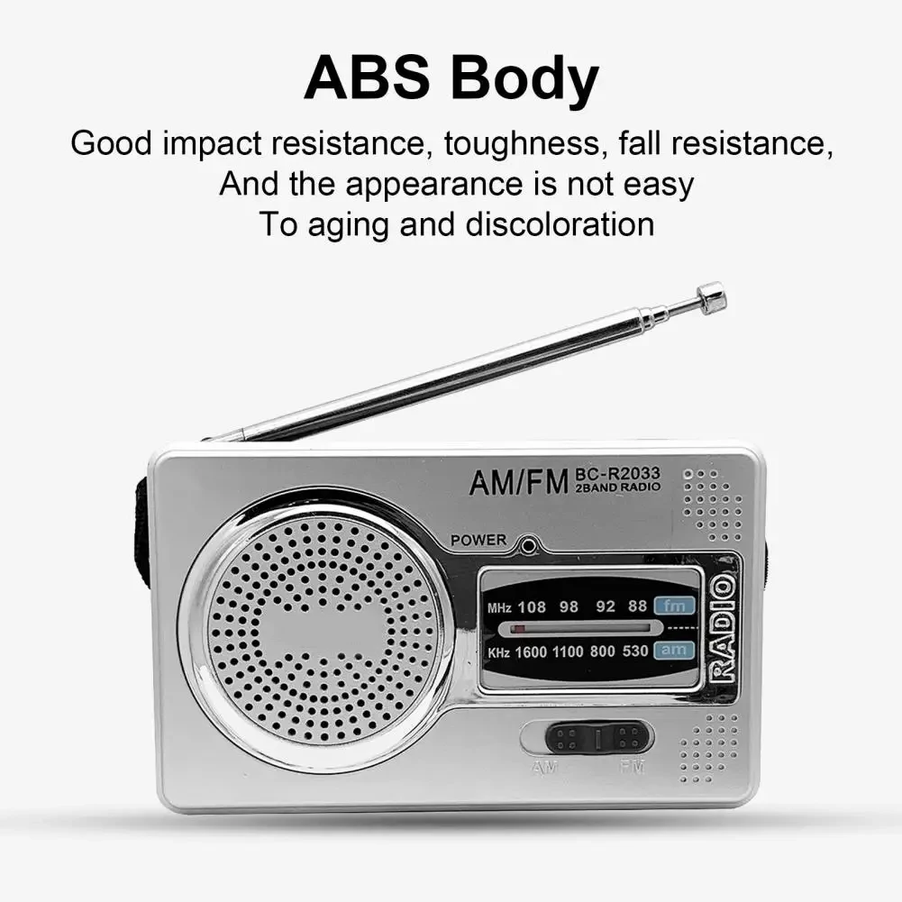 Stereo AM FM Radio Mini Portable Pocket Radio Receiver For Elderly People Walking Home Battery Powered (Not Included)