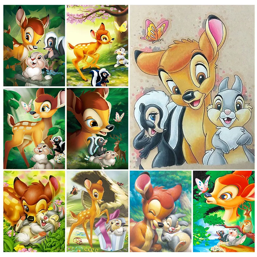 Bambi 5D Diamond Painting Disney Full Diamond Embroidery Cartoon DIY Rhinestone Pictures Cross Stitch Kits Crafts Home Decor