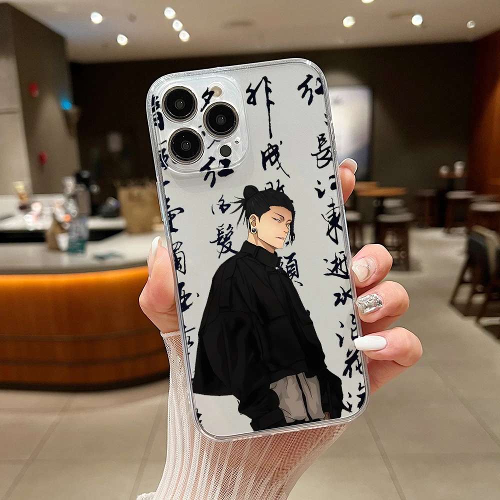 Jujutsu Kaisen Gojo Satoru Phone Case For iPhone 14 13 12 11 15 Pro Max 13Mini SE X XR XS Max 15Plus Transparent Covers Fundas