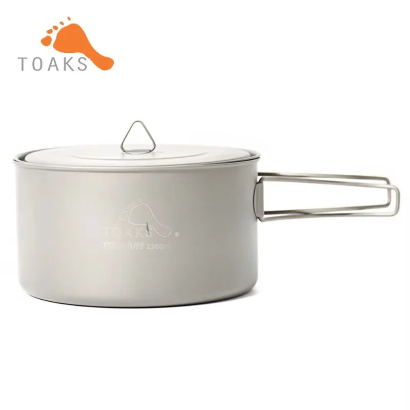 TOAKS Titanium 1350ml Pot Outdoor Camping Ultralight Equipment Entertainment Hiking Picnic Cooking Pot POT-1350