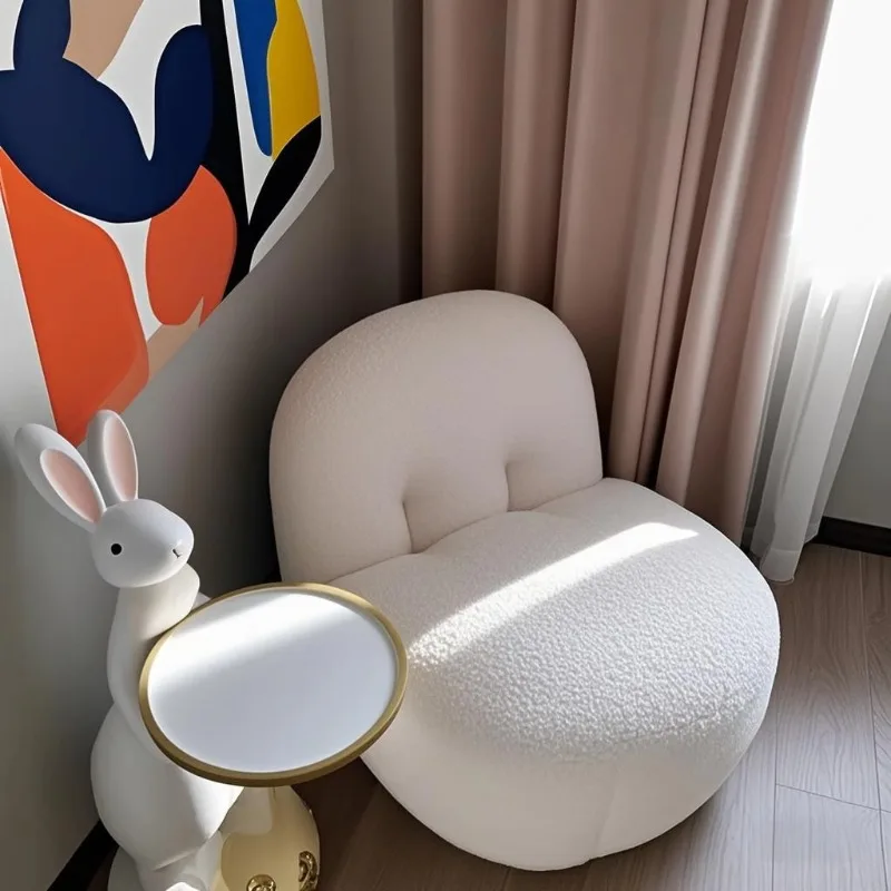 

+--White Cream Chairs Bedroom Comfortable Ergonomic Luxury Cute Nordic Throne Living Room Chairs Aesthetic Sillones Home Furnitu