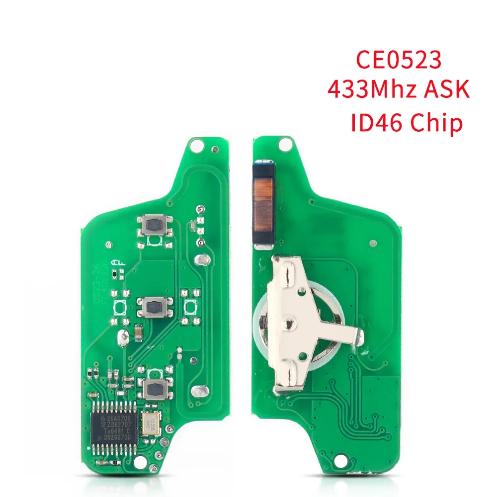 KEYYOU ASK/FSK klucz samochodowy płytka elektroniczna CE0536 CE0523 dla Peugeot 407 407 307 308 607 Citroen C2 C3 C4 C5 2/3 przyciski