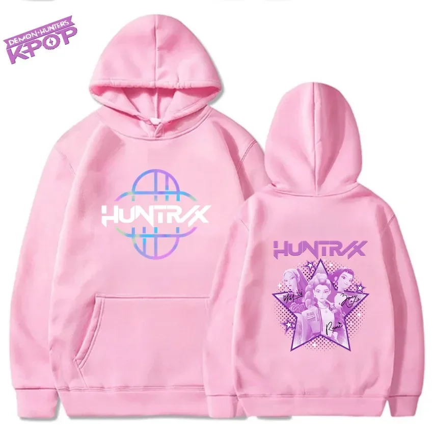 Jaket Hoodie Kpop Demon Hunters Bulu Wanita Pria Musim Gugur Musim Dingin Anime Kartun Hangat