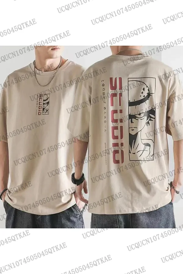 

2025 Japanes Anime One Piece Luffy Tshirt Men Breathable Cotton TShirt Summer Women Men Oversize Clothes Bandai Cosplay Tshirt