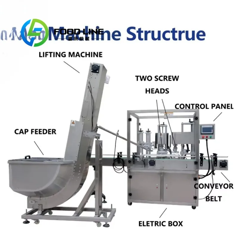 High Speed 8 Wheels Glass Jar Screw Capping Machine for Plastic Bottle Cap Sealing Machine Automatic Capping Machines