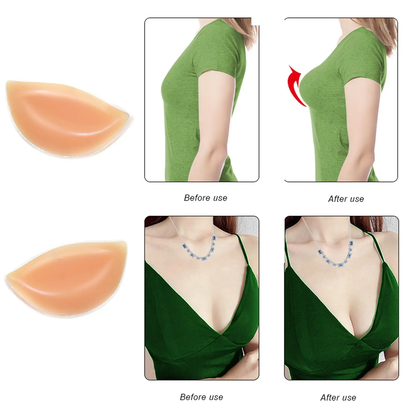 

Silicone Bra Inserts for Women Sticky Push-up Breast Pads Thicker Nipple Cover Patch Bikini Inserts for Swimsuit Gifts