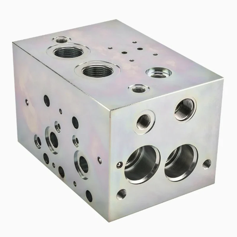 Изготовленный на заказ блок гидравлического клапана высокого давления из оцинкованной стали с ЧПУ