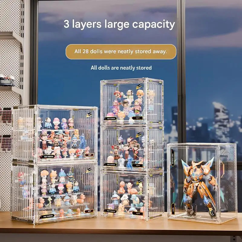 Blind box storage display rack, transparent dust-proof acrylic storage box, LEGO brick figurine model display cabinet
