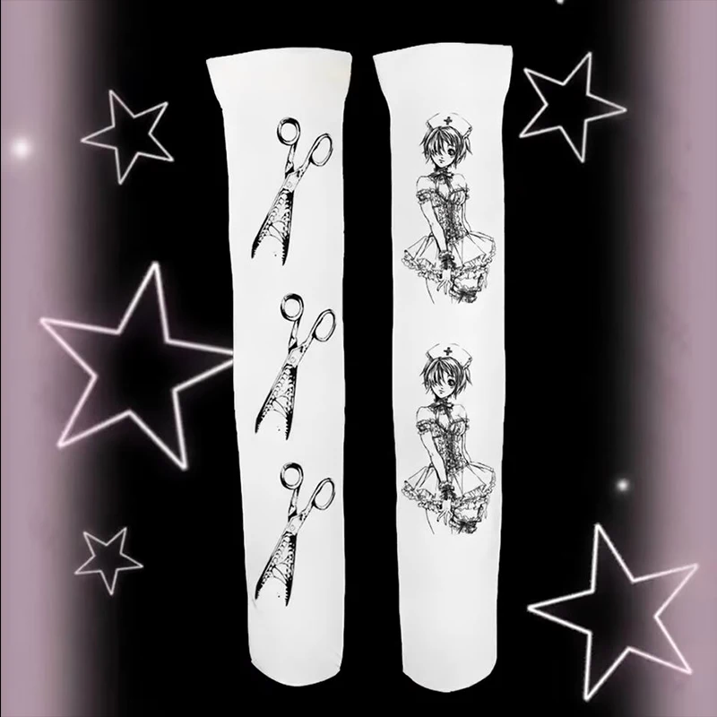 Y2k Knee High Socks Punk Long Socks Woman Lolita Cosplay Sexy Gothic Stockings Emo Stockings for Women Fetish Goth Theights